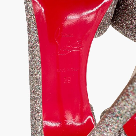 Christian Louboutin Iriza 100 Pumps Size 39 US 9 Glitter Half D'Orsay High Heel - Picture 14 of 15